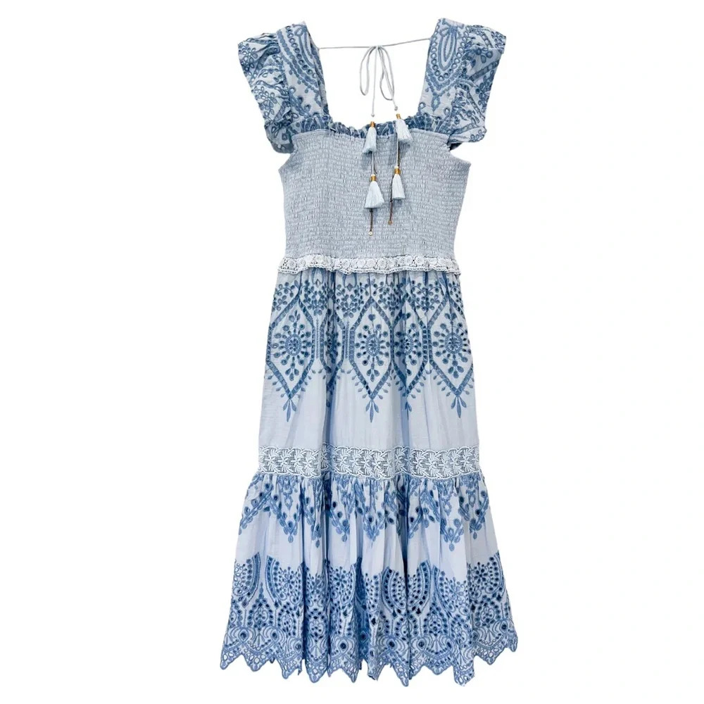 BELL by Alicia Bell Smocked Eyelet Midi Dress - Picture 10 of 10